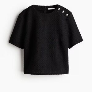 H&M Black Blouse Elegant Top